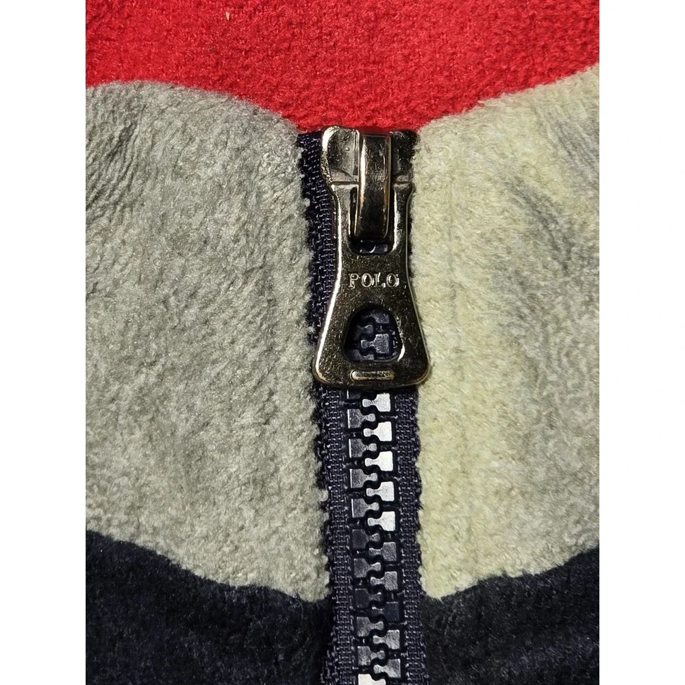 Polo Ralph Lauren 1/4 Fleece Pullover Youth Size 3T Pockets USA Flag Logo‎ Blue